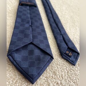 Louis Vuitton Damien Classique Tie Blue Checkered Men’s